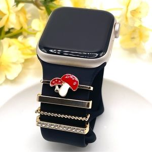 Apple Watch charms Gold Red Mushroom for Apple Watchband